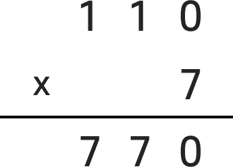110×7=770