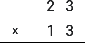 23곱하기13