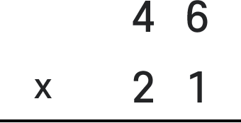 46곱하기21